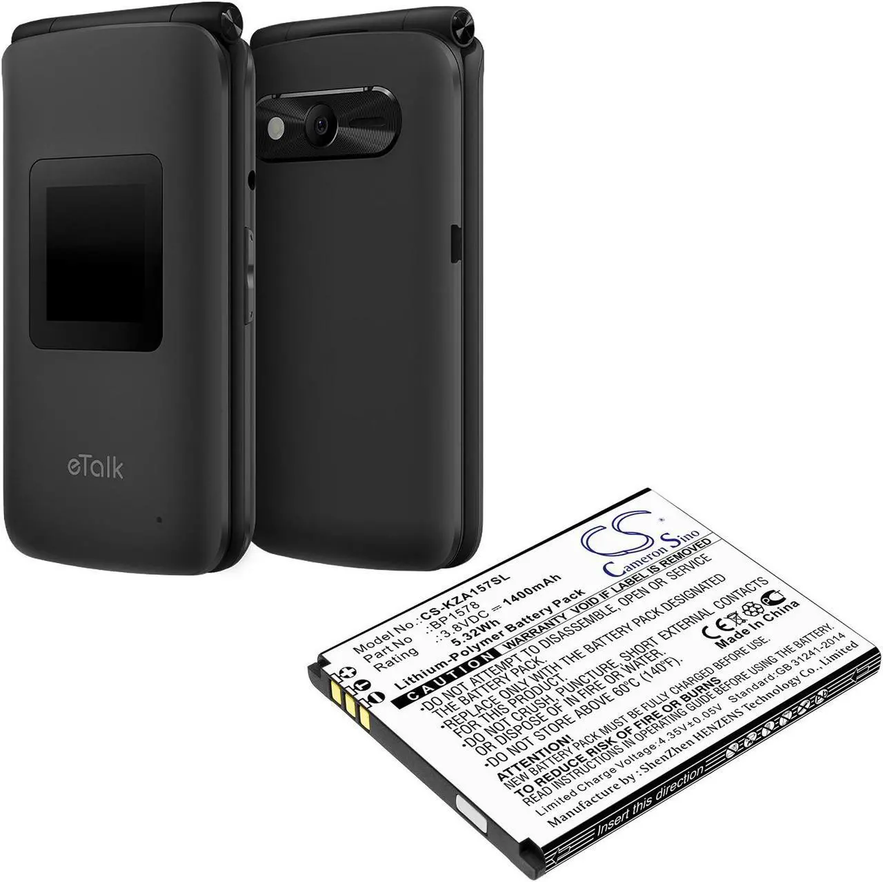 Main image of Estry Battery Replacement for Kazuna KAZ-F019 KAZ-F019PP 440G eTalk eTalk 4G KAZ-F119 KAZF019PP BP1578
