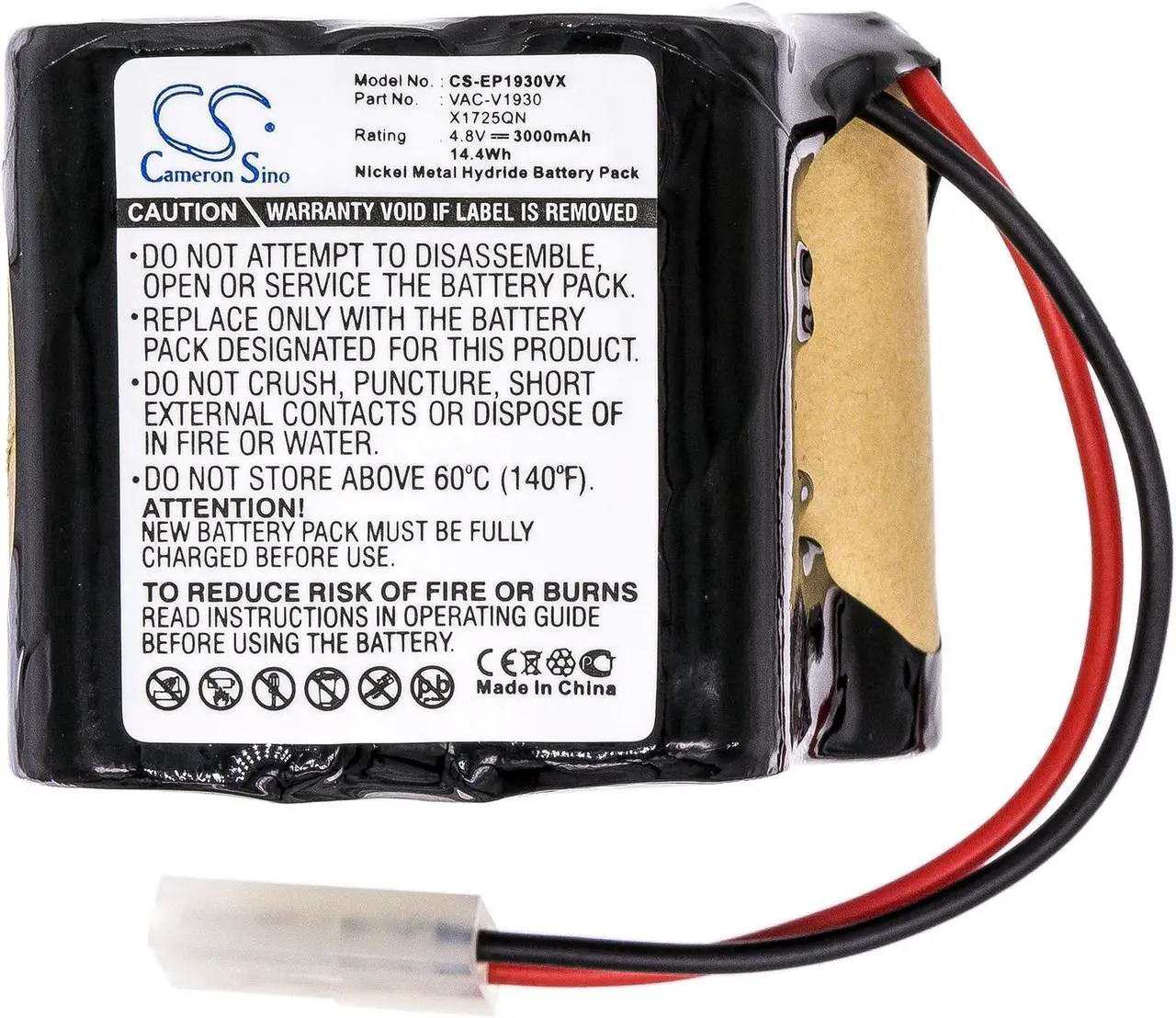 Alt view image 3 of 5 - Estry Battery Replacement for Shark Sweeper VX1 X1725QN V1700Z V1930 VAC-V1930 X1725QN
