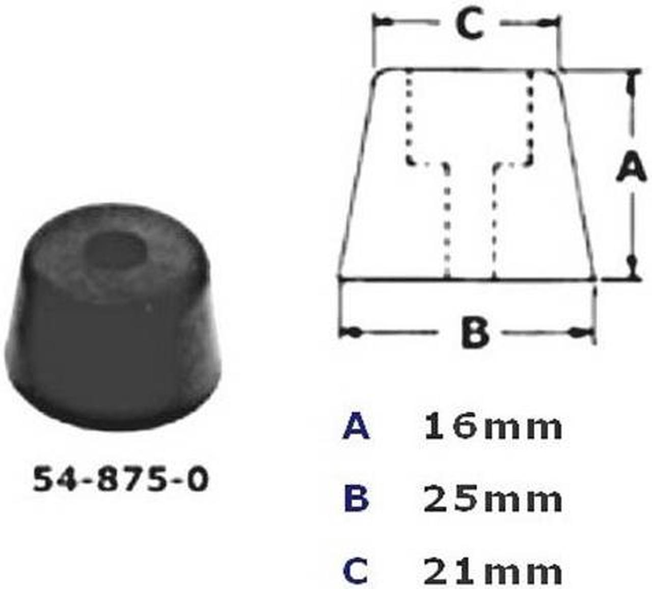 54-875-4 - FEET RUBBER ROUND 25X16X21MM SCREW (4 pcs/pkg)