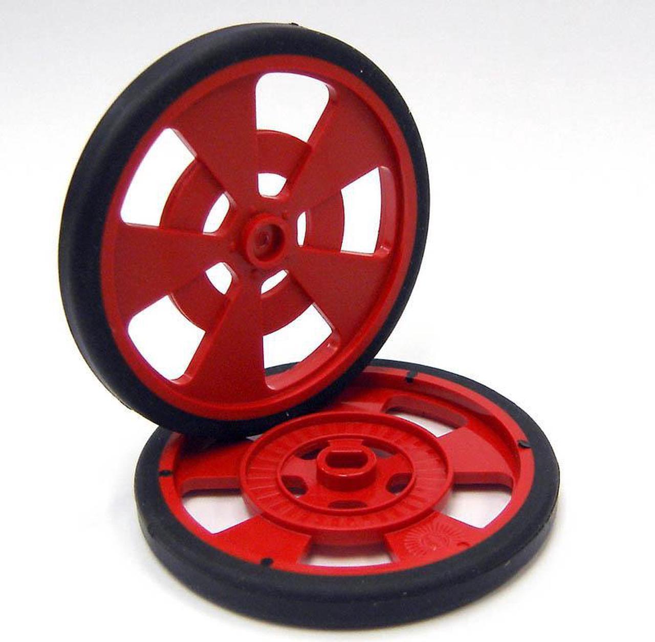 GMPW-R-2 - WHEEL PLASTIC 69MM DIA RED 7.62MM WIDE (2 pcs/pkg)