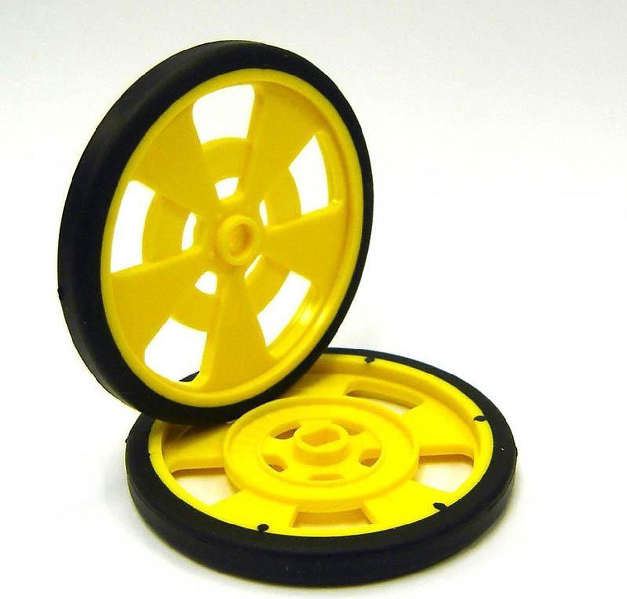 GMPW-Y - WHEEL PLASTIC 69MM DIA YELLOW 7.62MM WIDE (2 pcs/pkg)