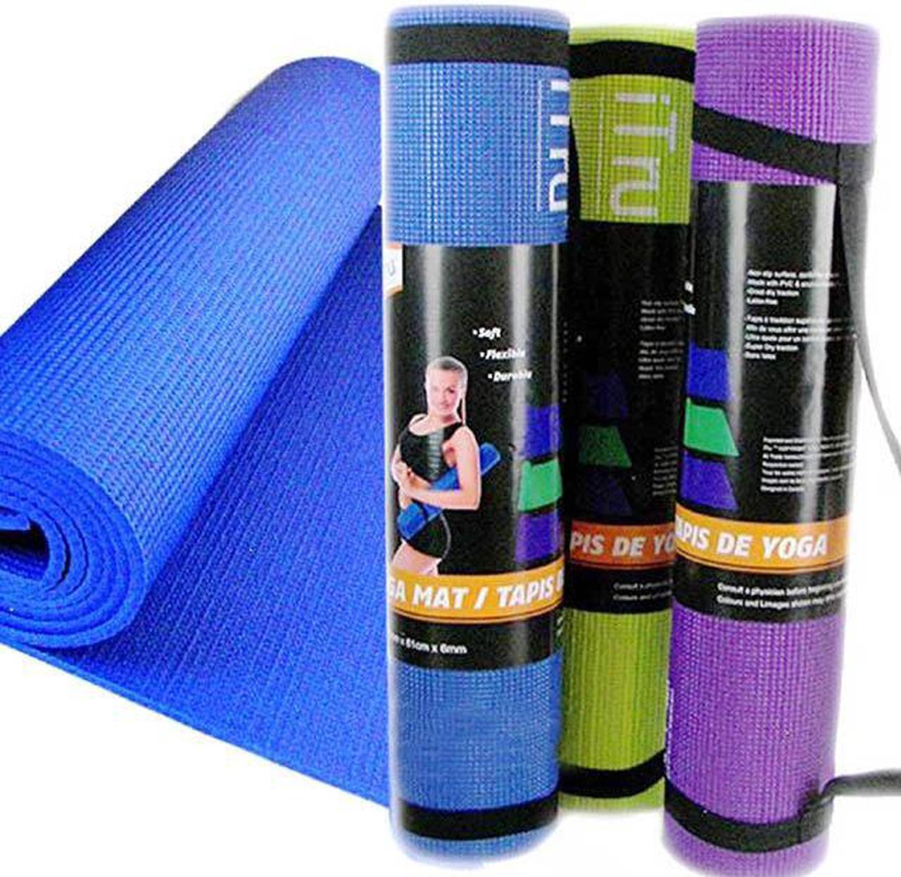 IT-2121B - YOGA MAT 72X24IN 6MM THICK ASSORTED COLOR