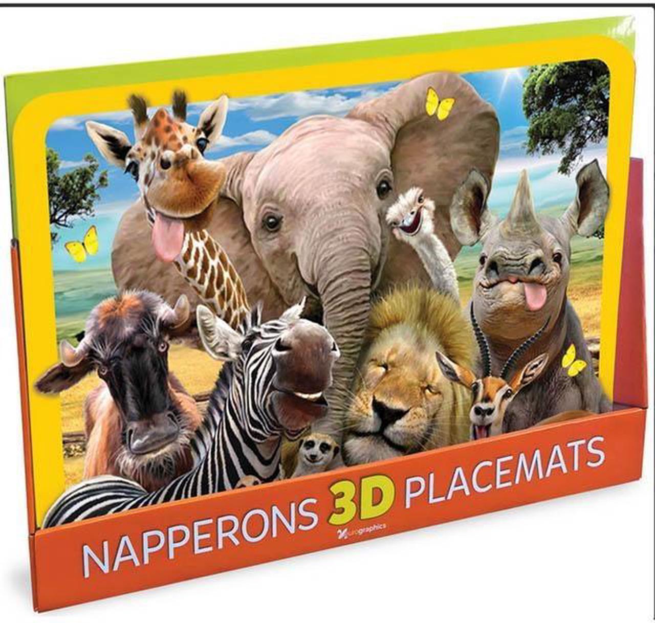 8901-0592 - PLACEMAT 3D WILDLIFE ASSORTED