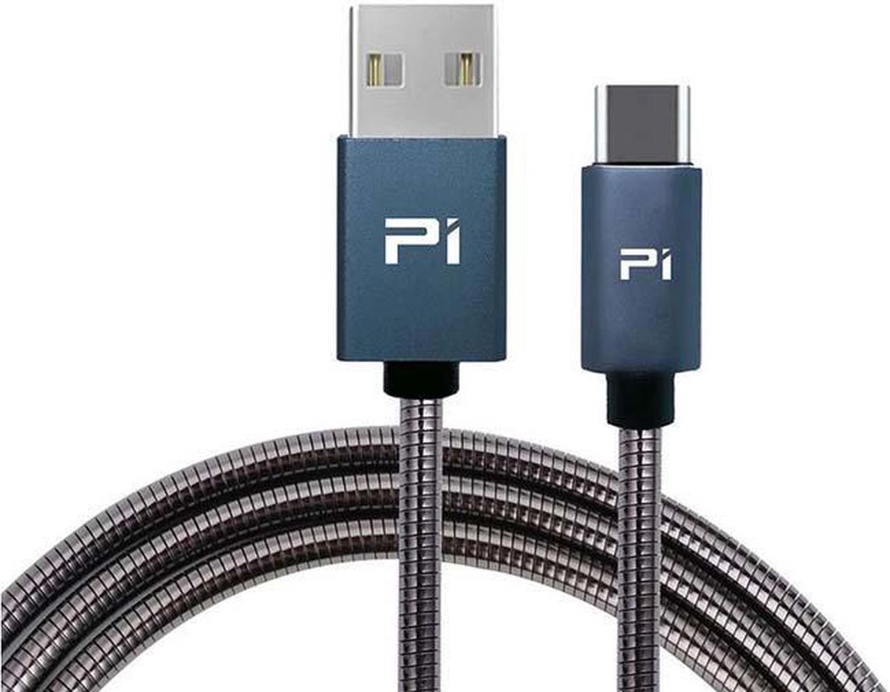 TC22 - USB CABLE A MALE TO C MALE 6.6FT BLACK METAL FAST CHARGE AND SYNC