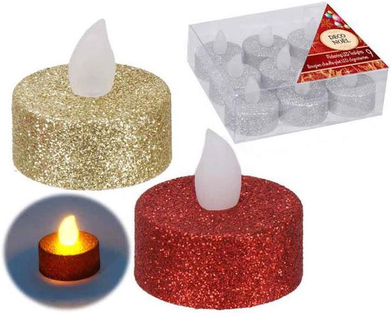 33231 - LED TEA LIGHT FLICKERING ASSORTED COLORS BATTERY INCLUDED (9 pcs/pkg)