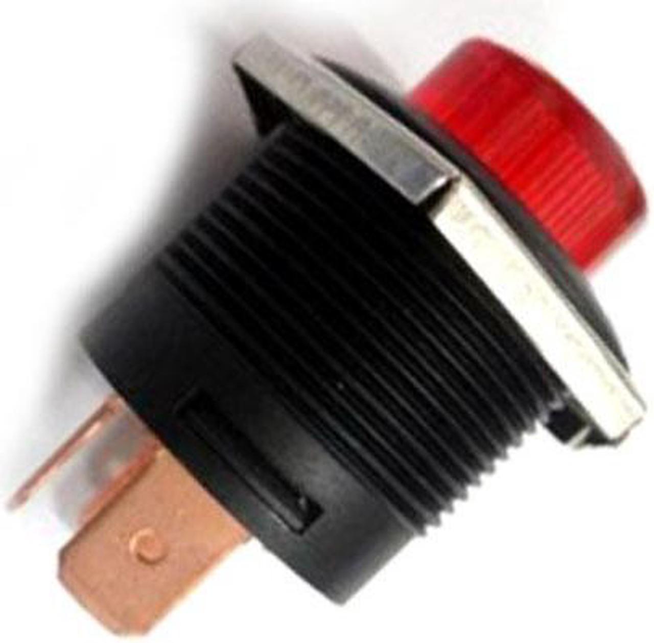 R13-553 - PUSH SWITCH LIT LATCH RED 1P1T ON-OFF 22MM TH 10A 14VDC