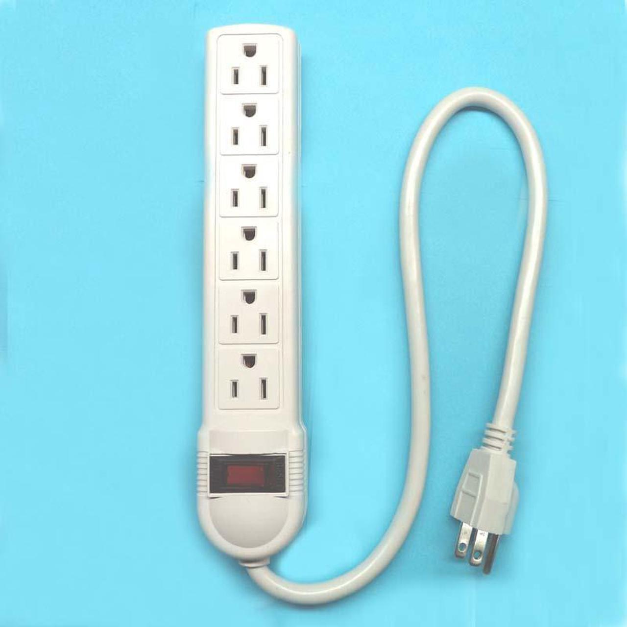 WPB-09 - POWER BAR 6 O/LET 2FT CORD 90J SURGE WHT