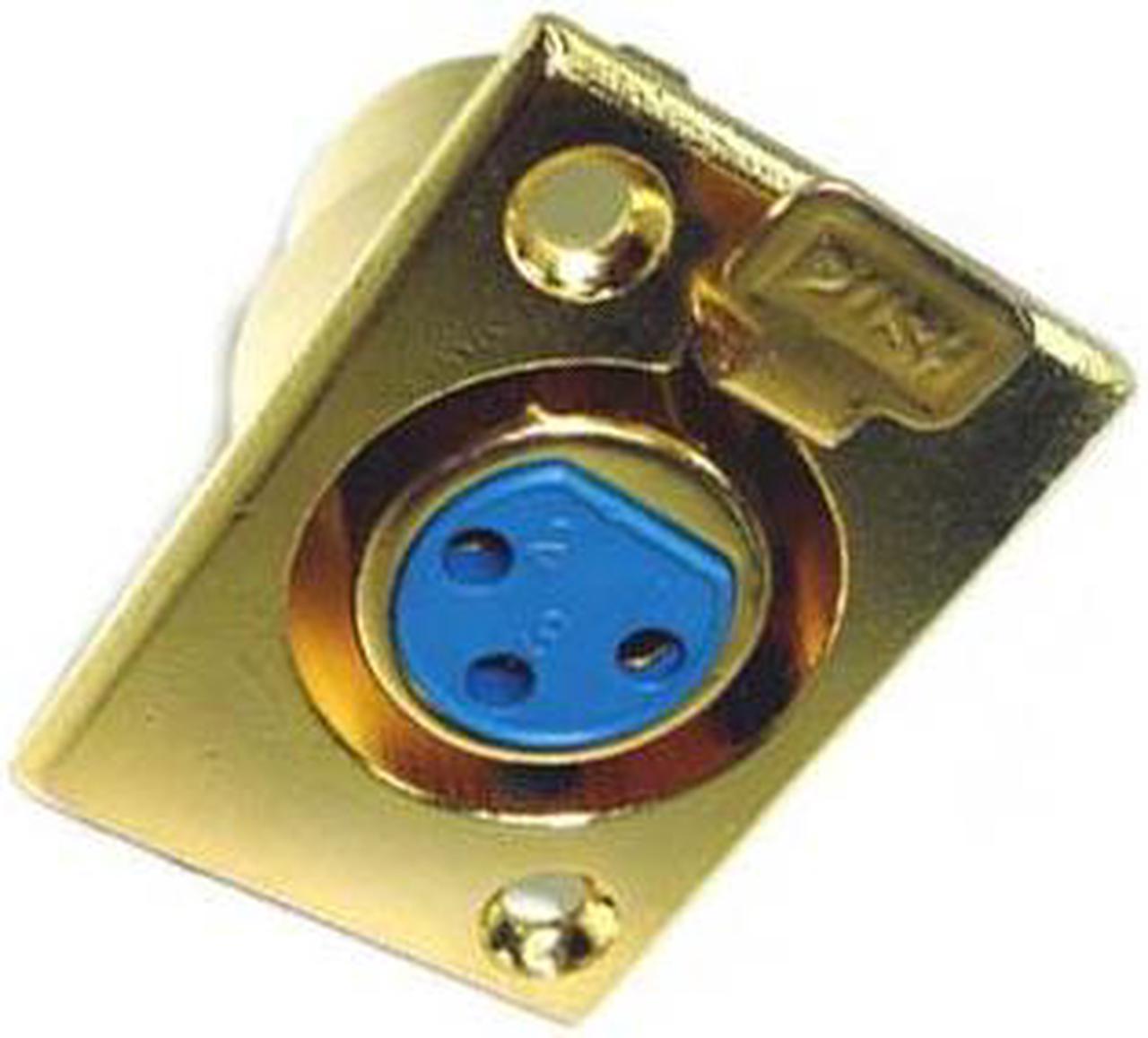 MC1023 - XLR 3JK CHASIS MOUNT GOLD SOLDER LOCK METAL