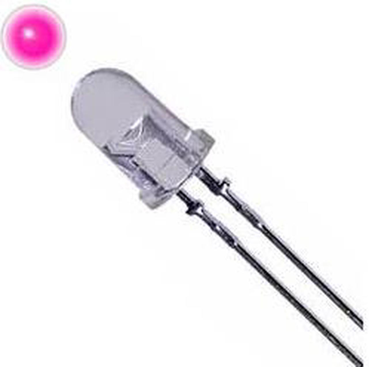 NTE30125 - LED3 WATERCLEAR PINK 1000MCD 3.3V 20MA (5 pcs/pkg)