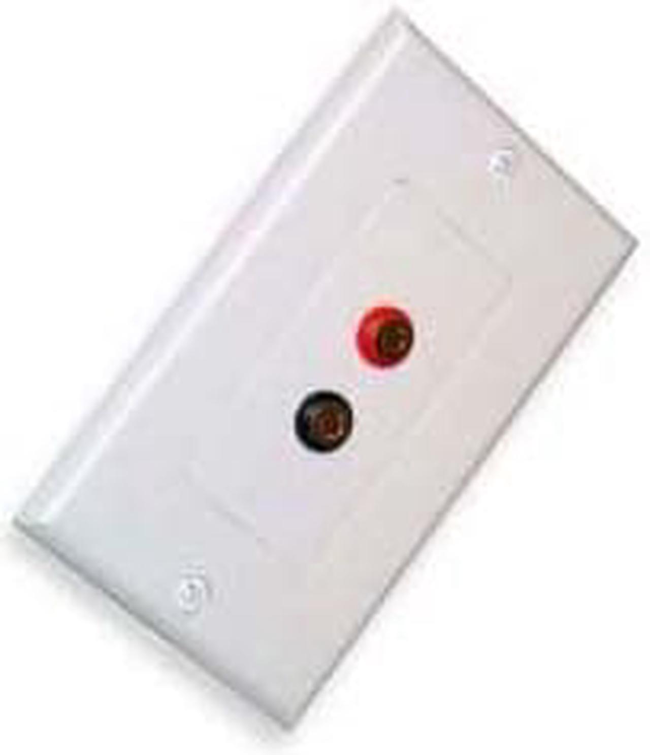 AV-102G - WALL PLATE BANANAJKX2 RED/BLK WHITE PLATE