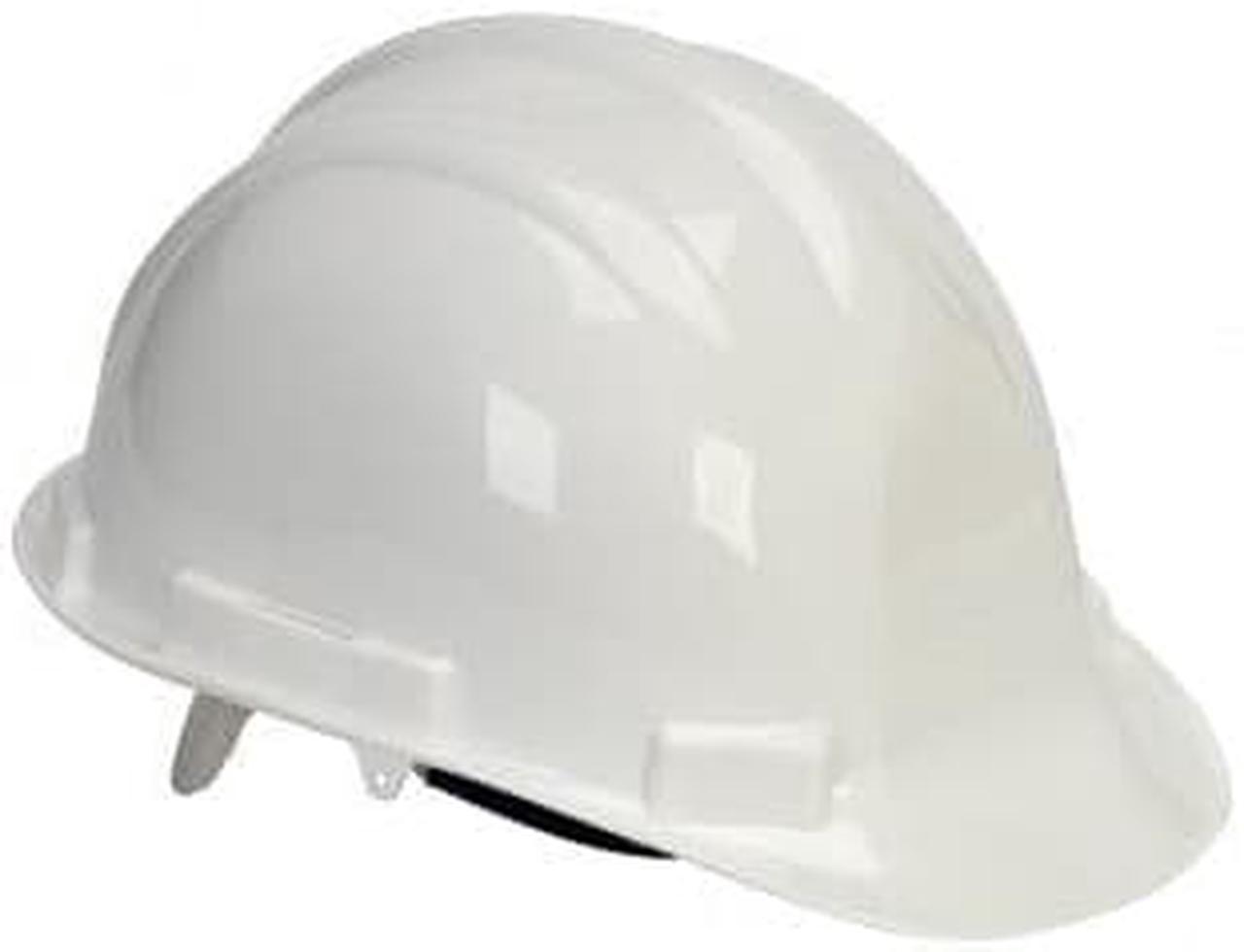 HP241R-01 - HEAD PROTECTOR-HELMET WHITE WITH ADJUSTABLE STRAP