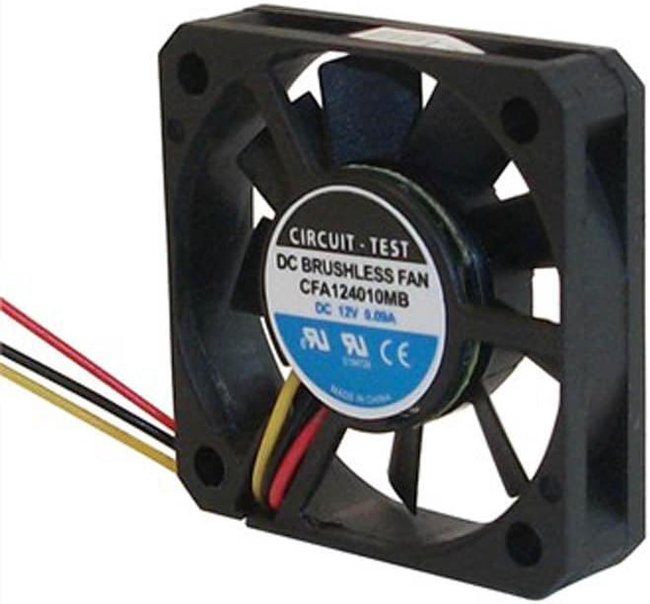 CFA124010MBS - FAN DC 12V 1.5X.4IN 1.08W W/WIRE CFM:6.5 NOISE:24DBA BALL BEARING