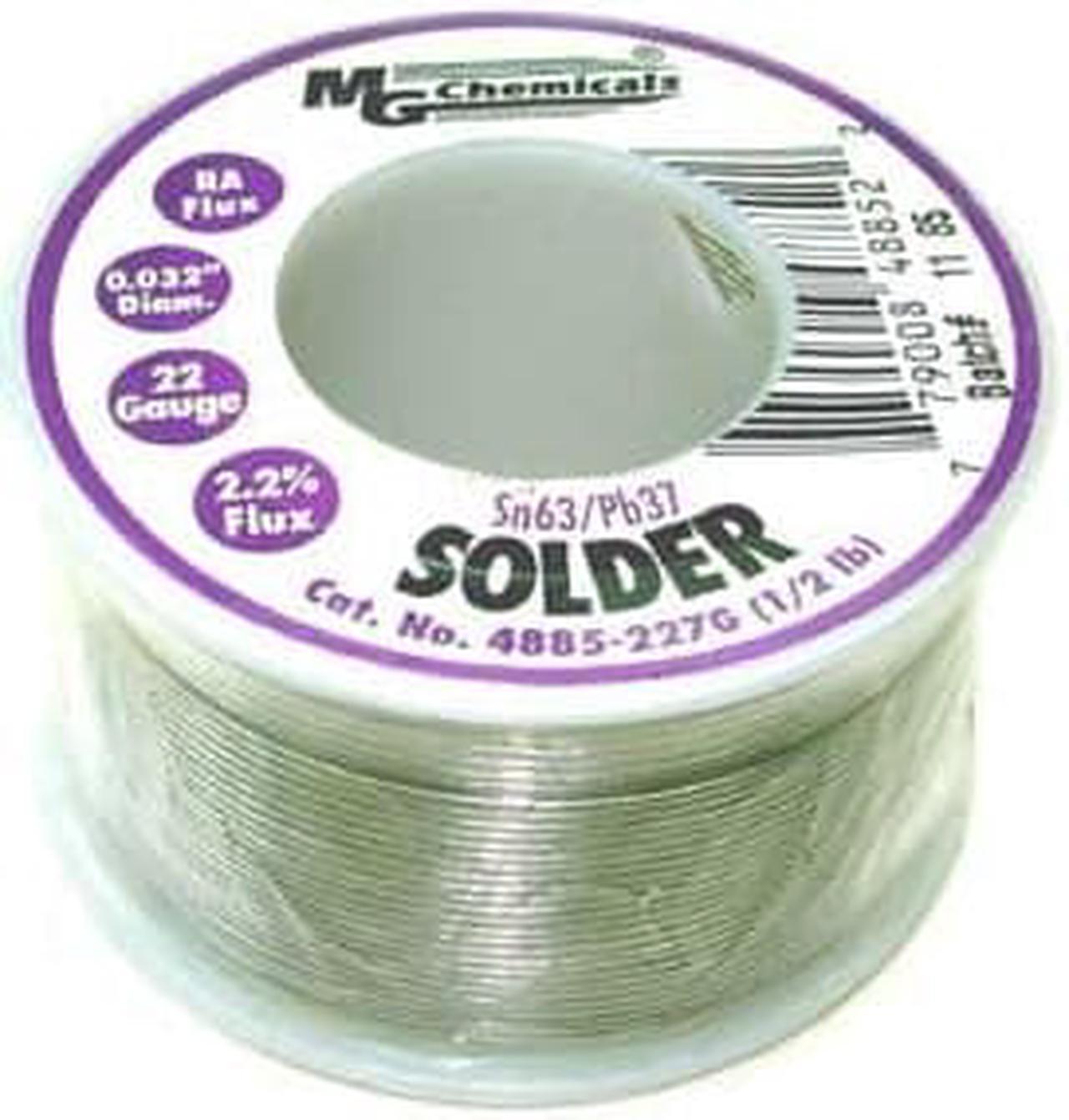 4885-227G - SOLDER WIRE 63/37 REGULAR 1/2LB 22AWG 0.032IN RA CORE