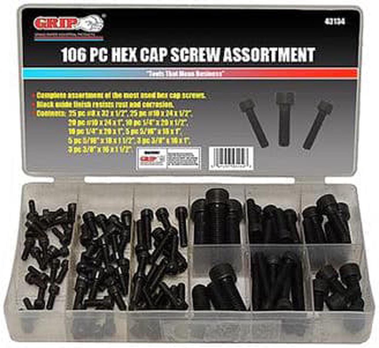 43134 - HEX SOCKET CAP SCREWS ASSORTED  (106 pcs/pkg)