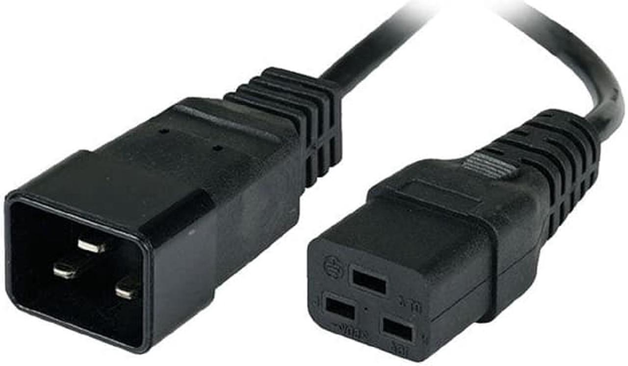 PYKR-4321 - SERVER CORD 3/12 5FT RND BLK SJT C19 TO C20 FT2 105C 20A/250V