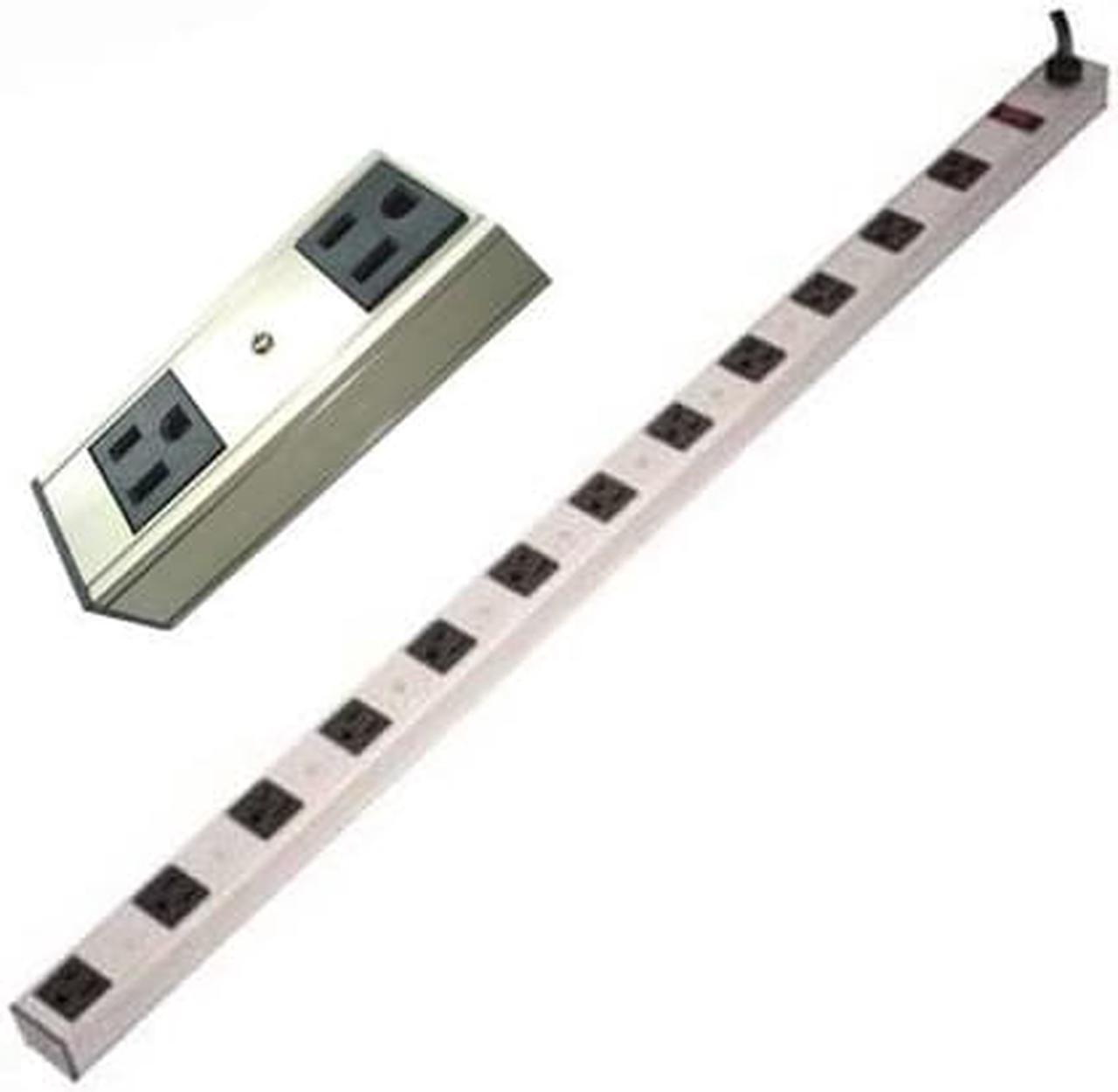 PRO-MPB-102L - POWER BAR 12 O/LET 3FT CORD 30IN STRIP 15A W/CIRCUIT BREAKER