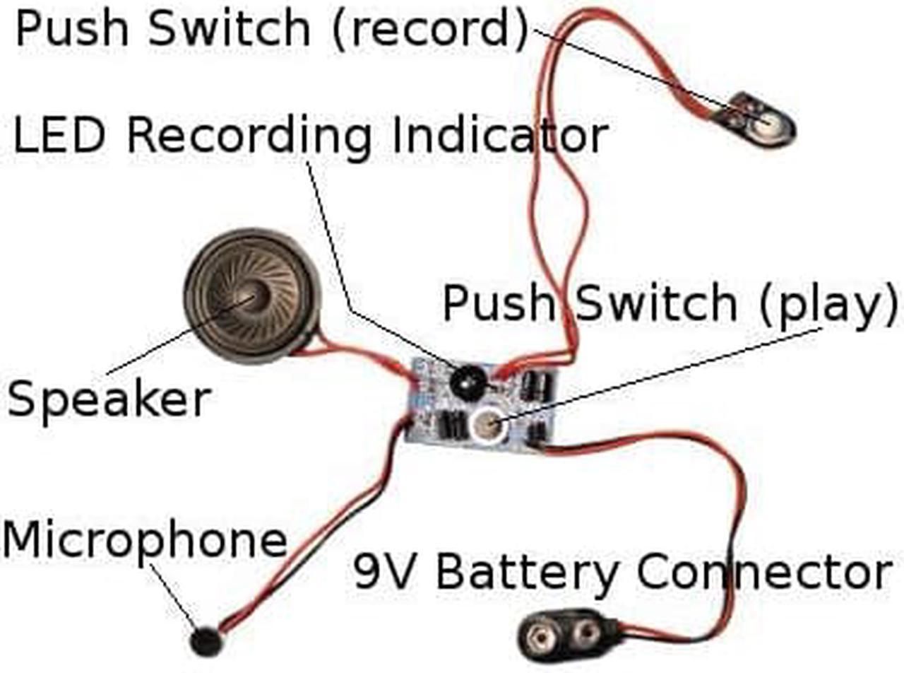 BR9 - RECORDING MODULE 20SEC WITH 9V BATTERY CONNECTOR