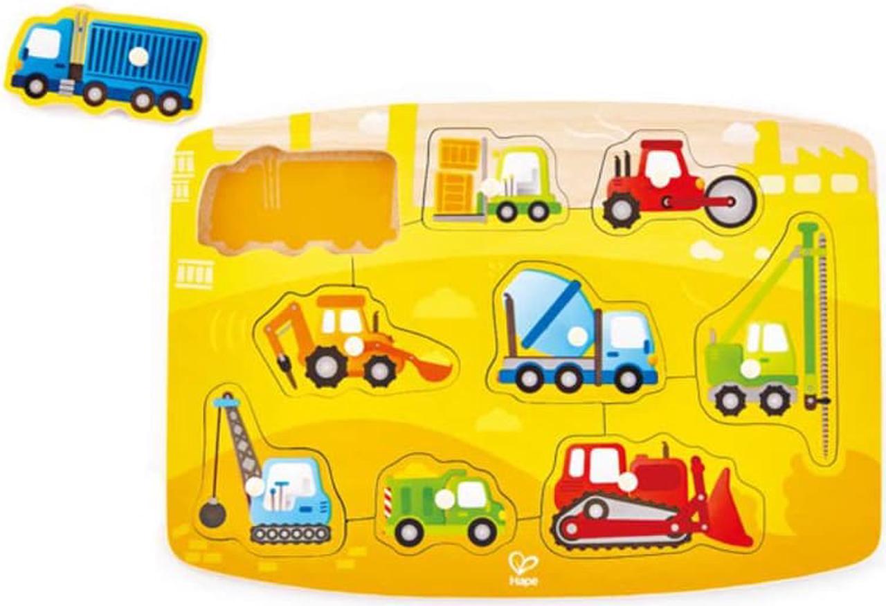 E1407 - CONSTRUCTION PEG PUZZLE-HAPE