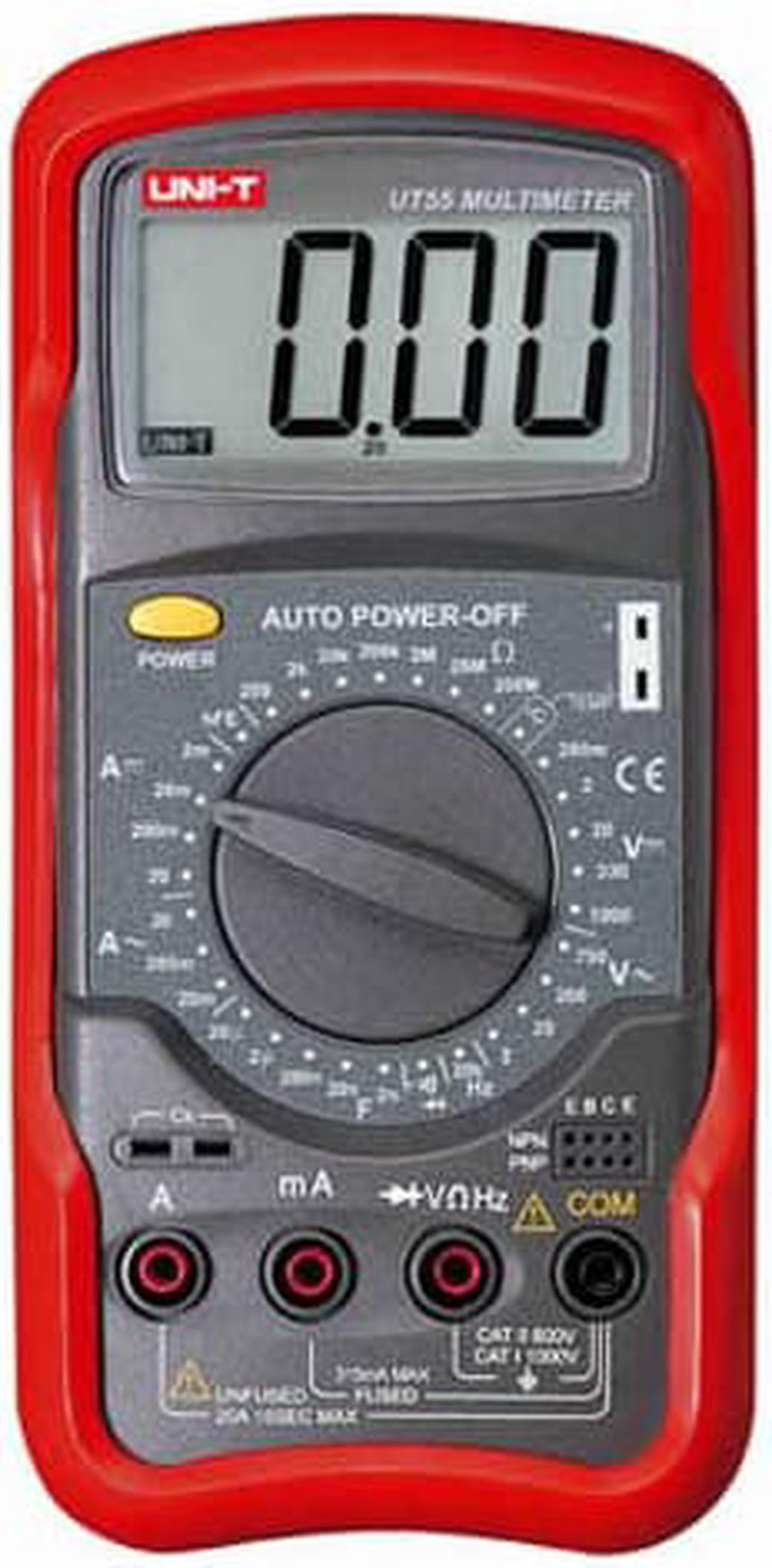 UT55 - MULTIMETER DIGITAL 20A AUTO PWR CAPACITANCE/TEMP/DIODE/TRANS