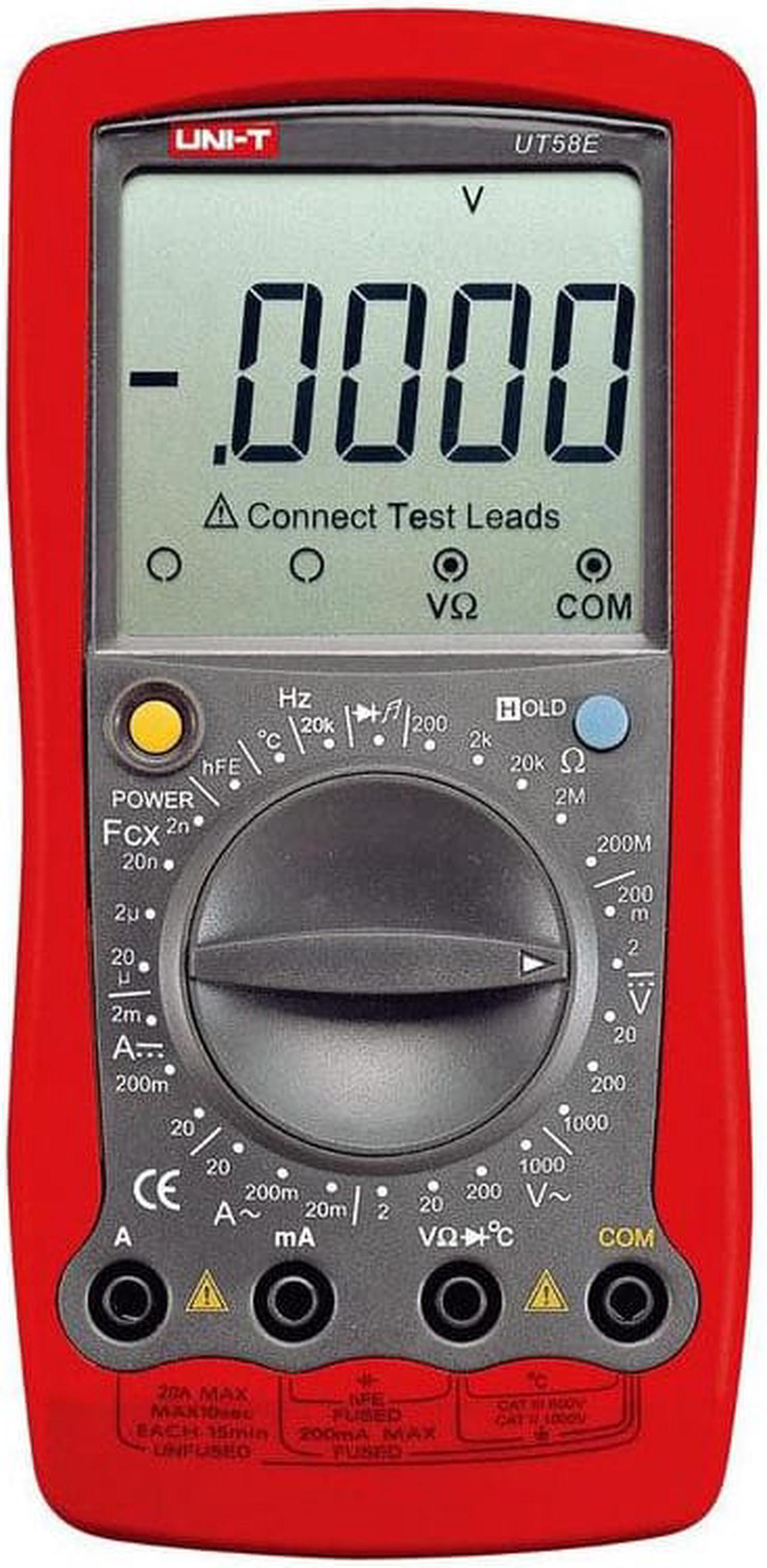 UT58E - MULTIMETER DIGITAL 20A CAP/DIODE/HFE/TEMP/VOLT/CUR