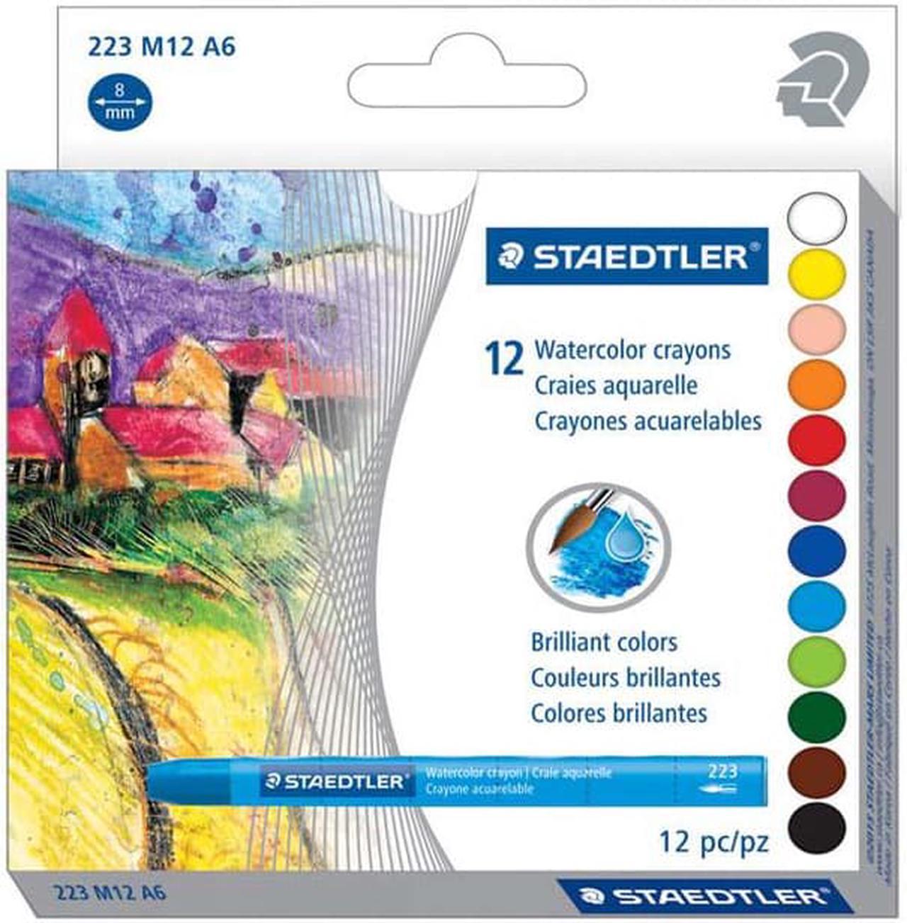 223M12A6 - CRAYONS WATERCOLOR 8MM 12PC/SET