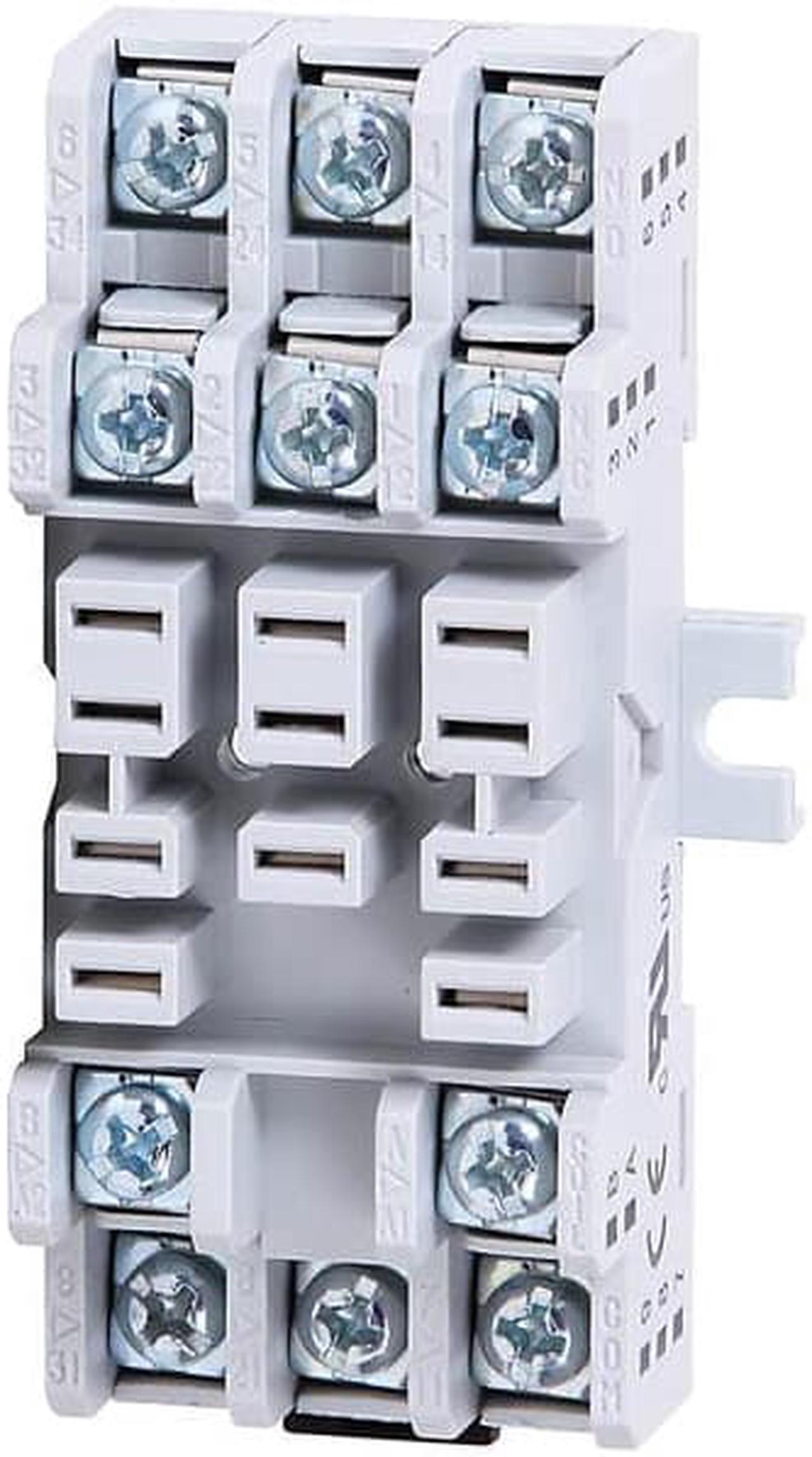 700-HN154 - RELAY SOCKET 11P SQR SCREW 15A 300VAC CHMT/DIN-RAIL WHT