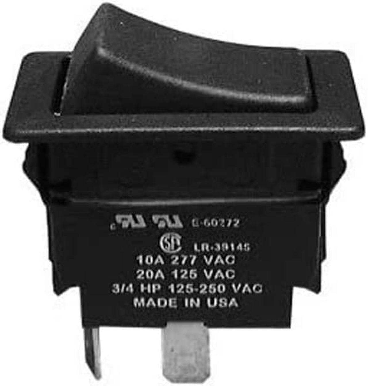 30-600 - ROCKER SWITCH 1P1T 20A ON-OFF 0.25in QC 20a/125vac 10a/277vac