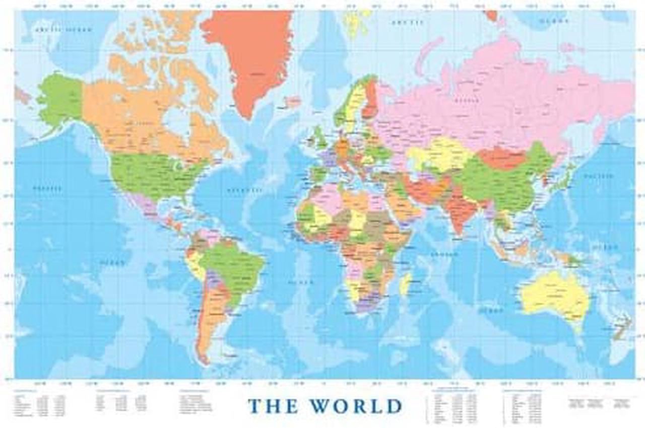 2400-1271 - MAP OF THE WORLD POSTER 36X24 IN