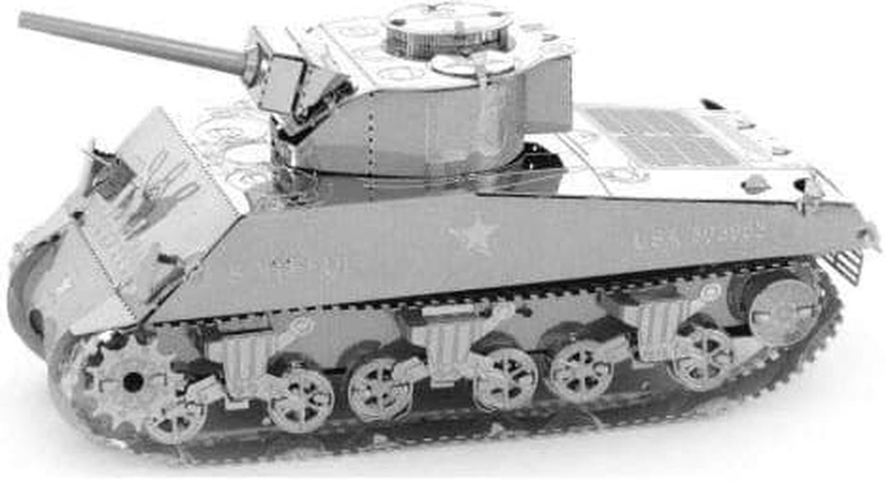 MMS204C1 - SHERMAN TANK-TWO SEETS METAL EARTH 3D LASER CUT MODEL