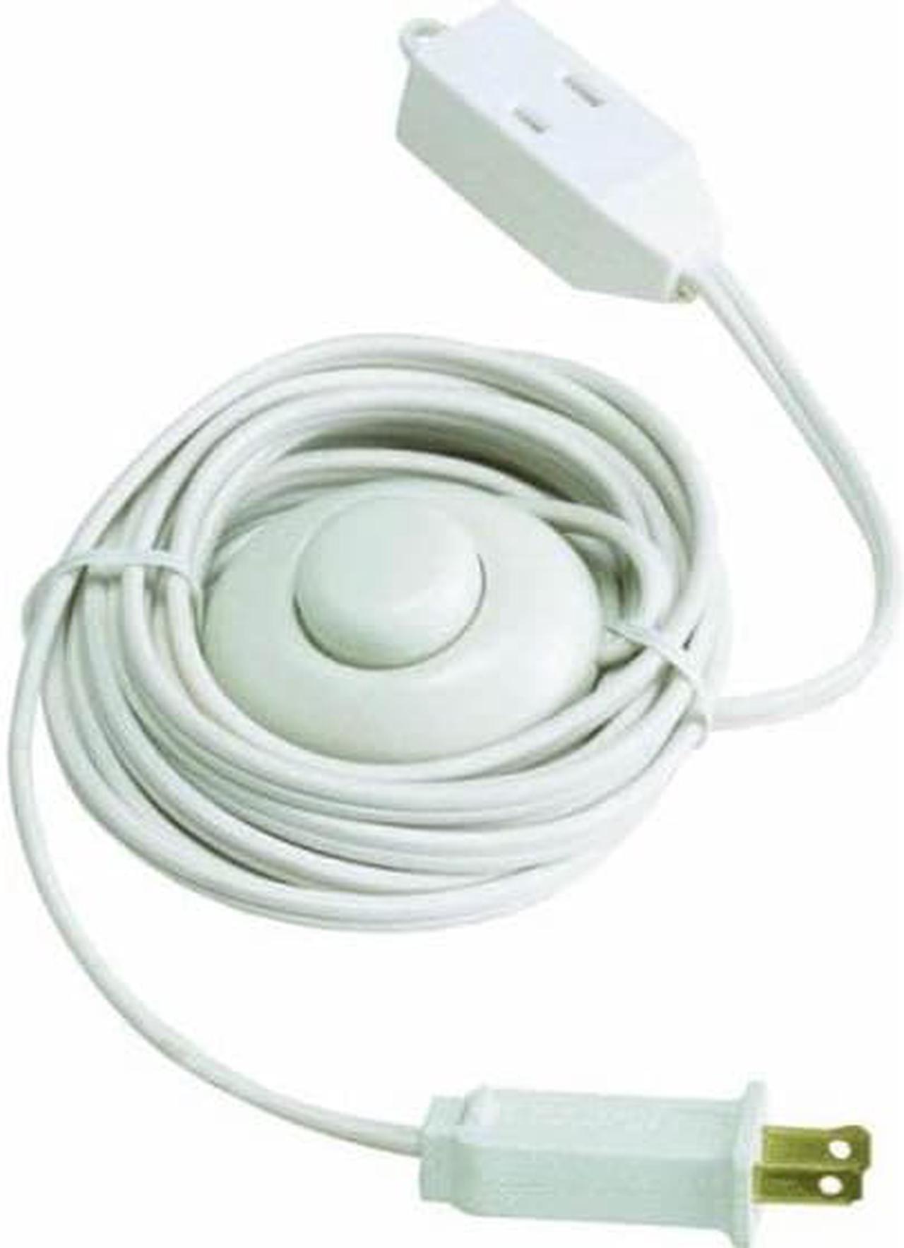 700204 - EXTENSION CORD 2/16 9FT W/FOOT SWITCH WHITE 13A 125V 1625W