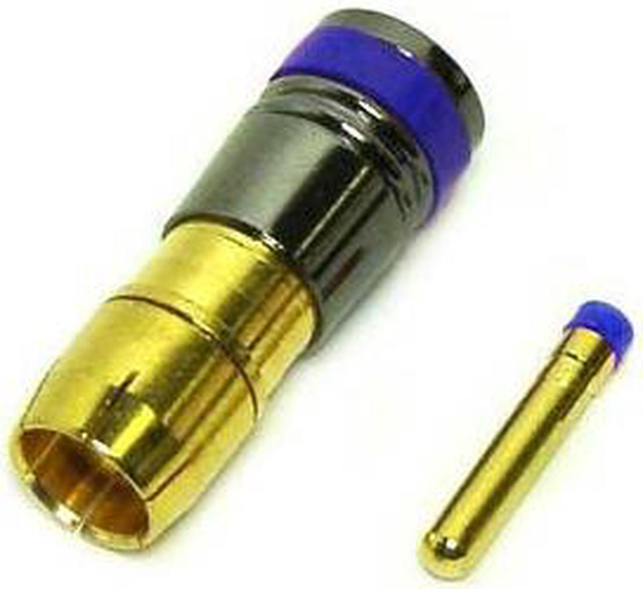 PRO-509R/6 BLUE - RCA PLUG SNAP AND SEAL BLUE GOLD