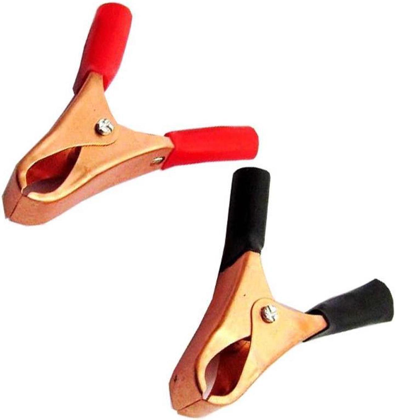 GBP-1648 - ALLIGATOR CLIP 50MM BLK/RED 50A COPPER PLATED INSULATED 2PCS/PK