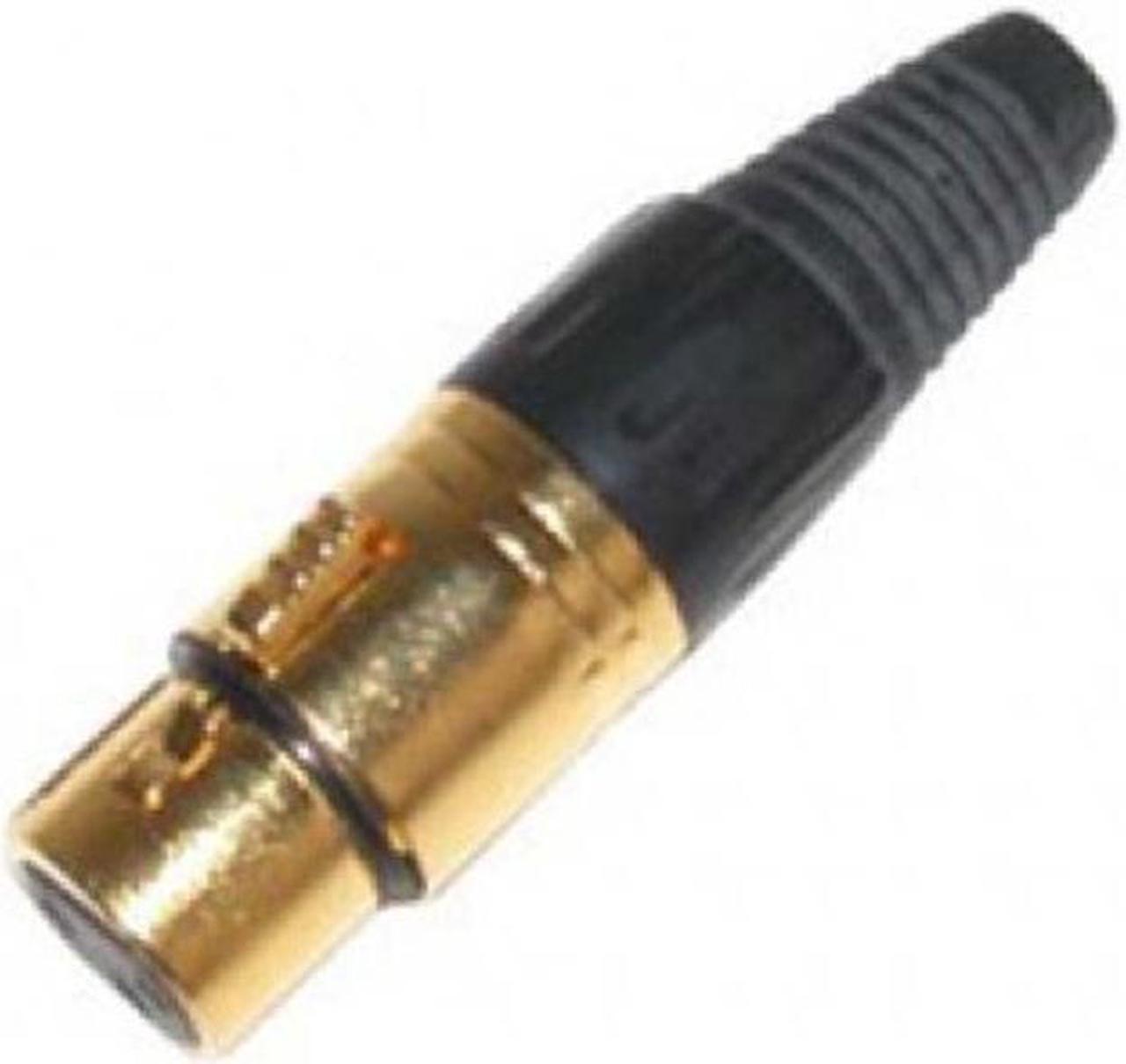 MC1008G - XLR 3JK INLINE GOLD SOL LOCK MET