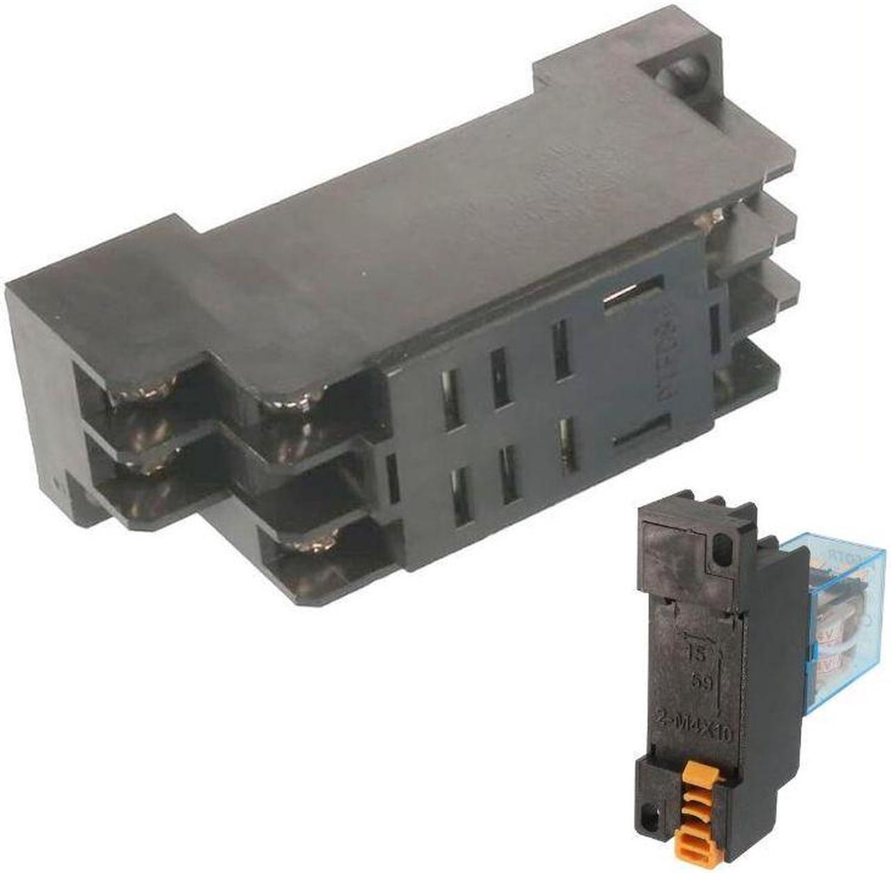 01016 - RELAY SOCKET 8P SQR SCREW CHMT/ DIN RAIL