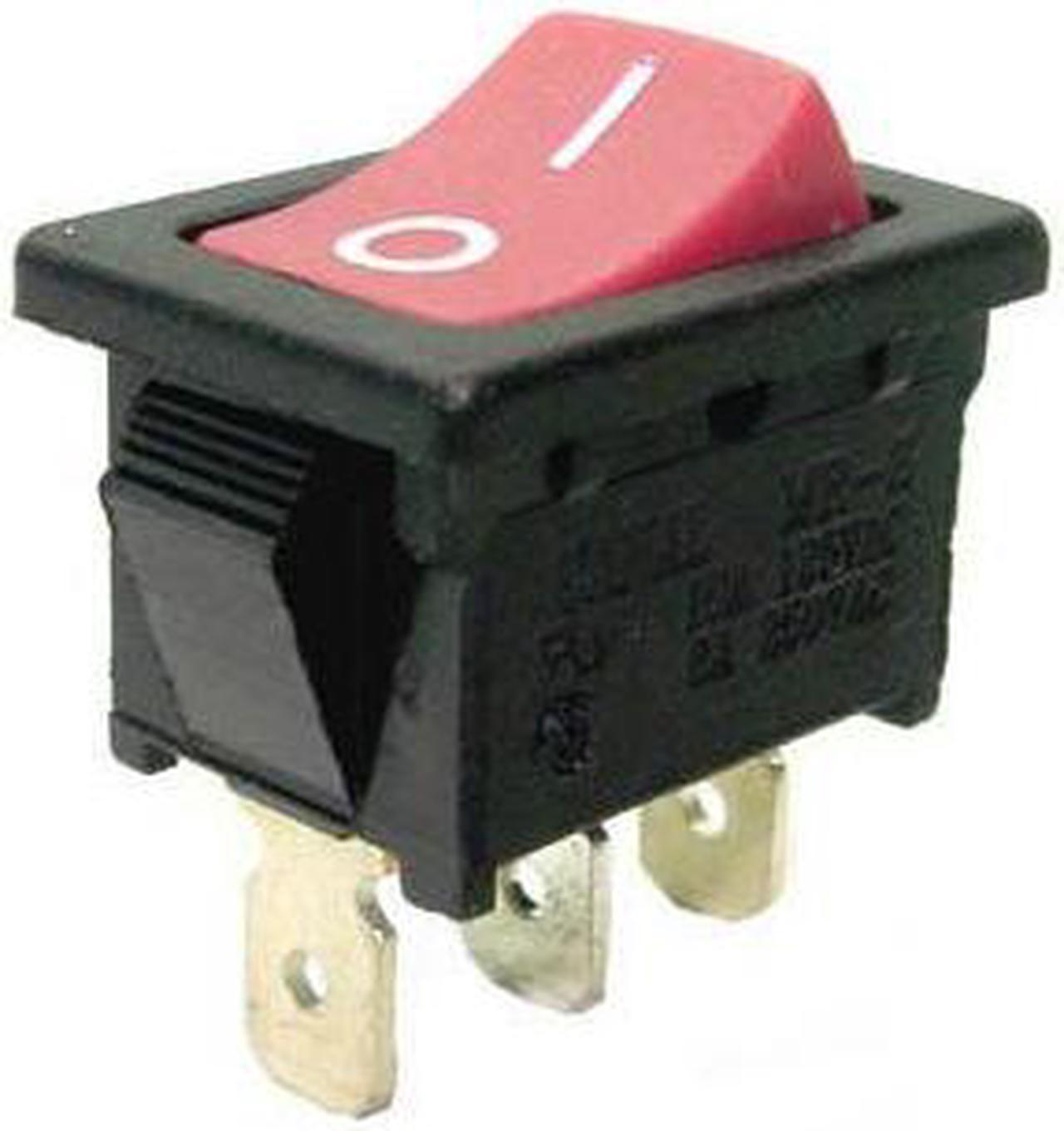 MR2120C5BR2N-DP - ROCKER SWITCH 1P2T 10A ON-NONE- ON 125VAC QT 13X20MM ACTU RED