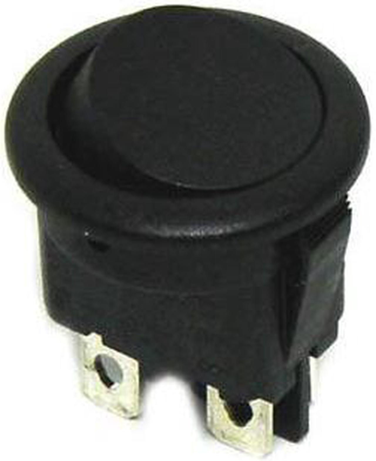 MR210-R2A-BB-DP - ROCKER SWITCH 2P1T 12A ON-OFF 125VAC QT 20MM DIA BLK RND