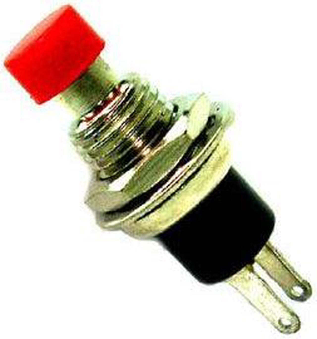 QK-3077-RED - PUSH SWITCH MOM 1P1T NO THR RED SOL 7MM