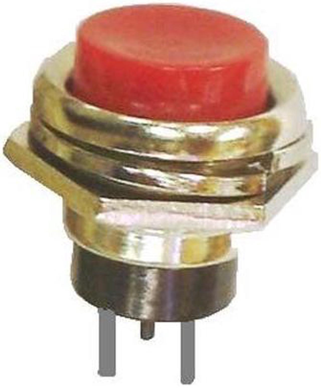 66-2421 RED - PUSH SWITCH MOM 1P1T NO THR SOL 16MM RED CAP 4A/125VAC~;2A/250VA