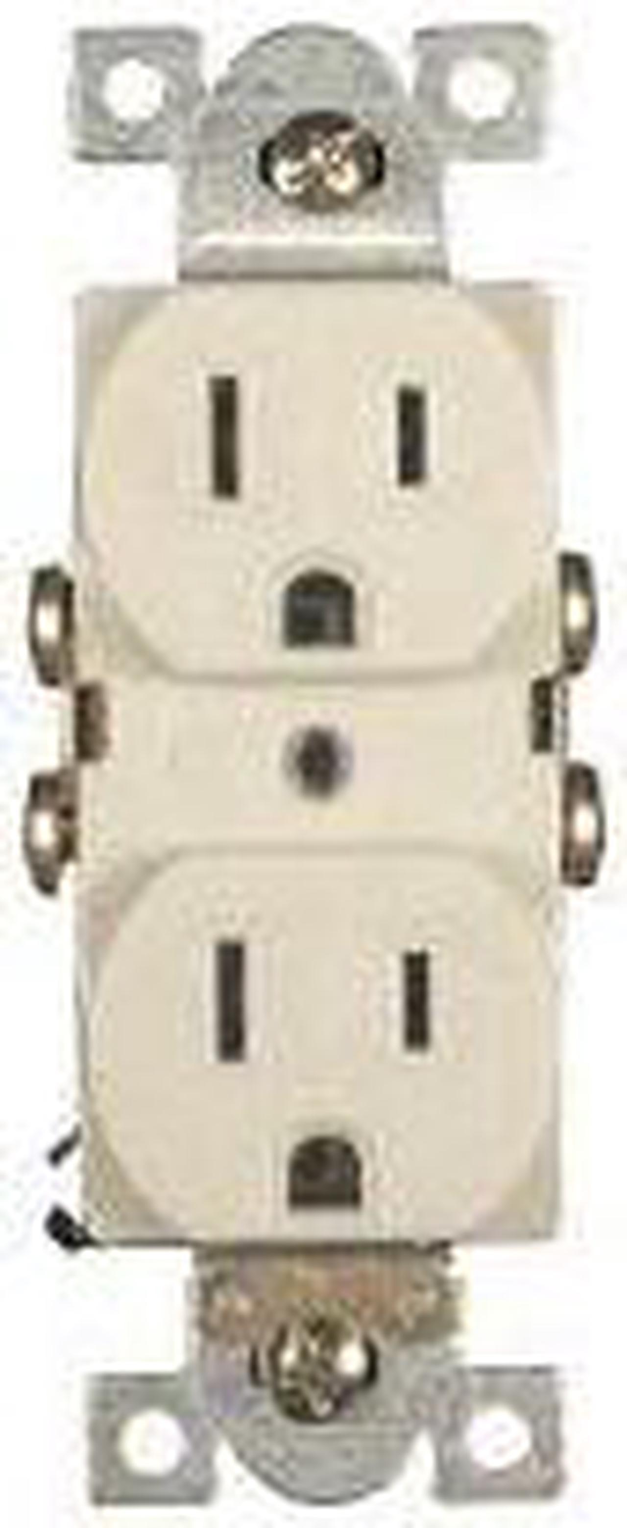 PQPA-0010 - ELECTRICAL RECEPTACLE 2POS 15A 125V IVORY INSERT FOR WALLPLATE