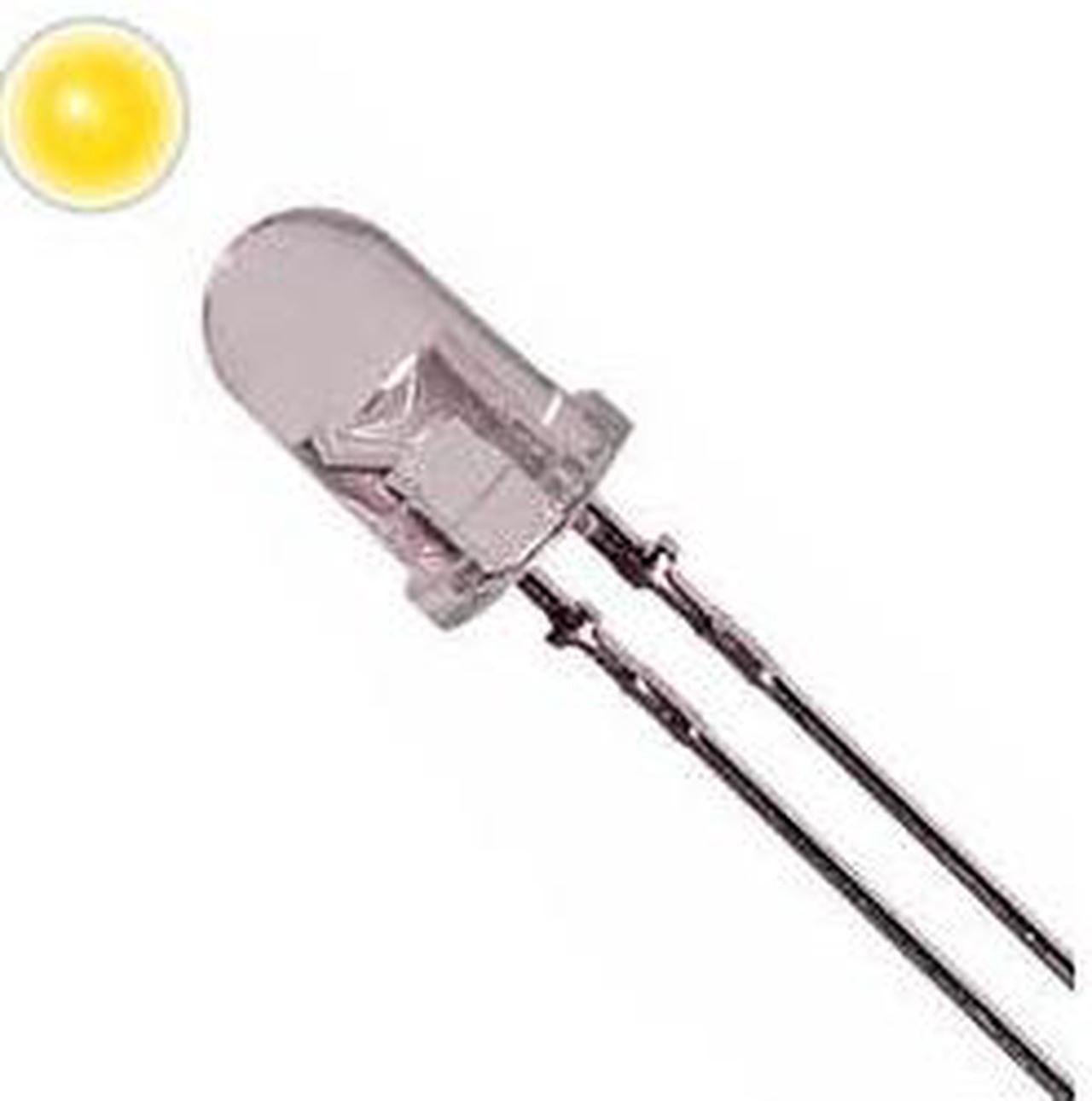 NTE30042 - LED5 WATERCLEAR AMBER 5500MCD 2.4V 20MA (3 pcs/pkg)