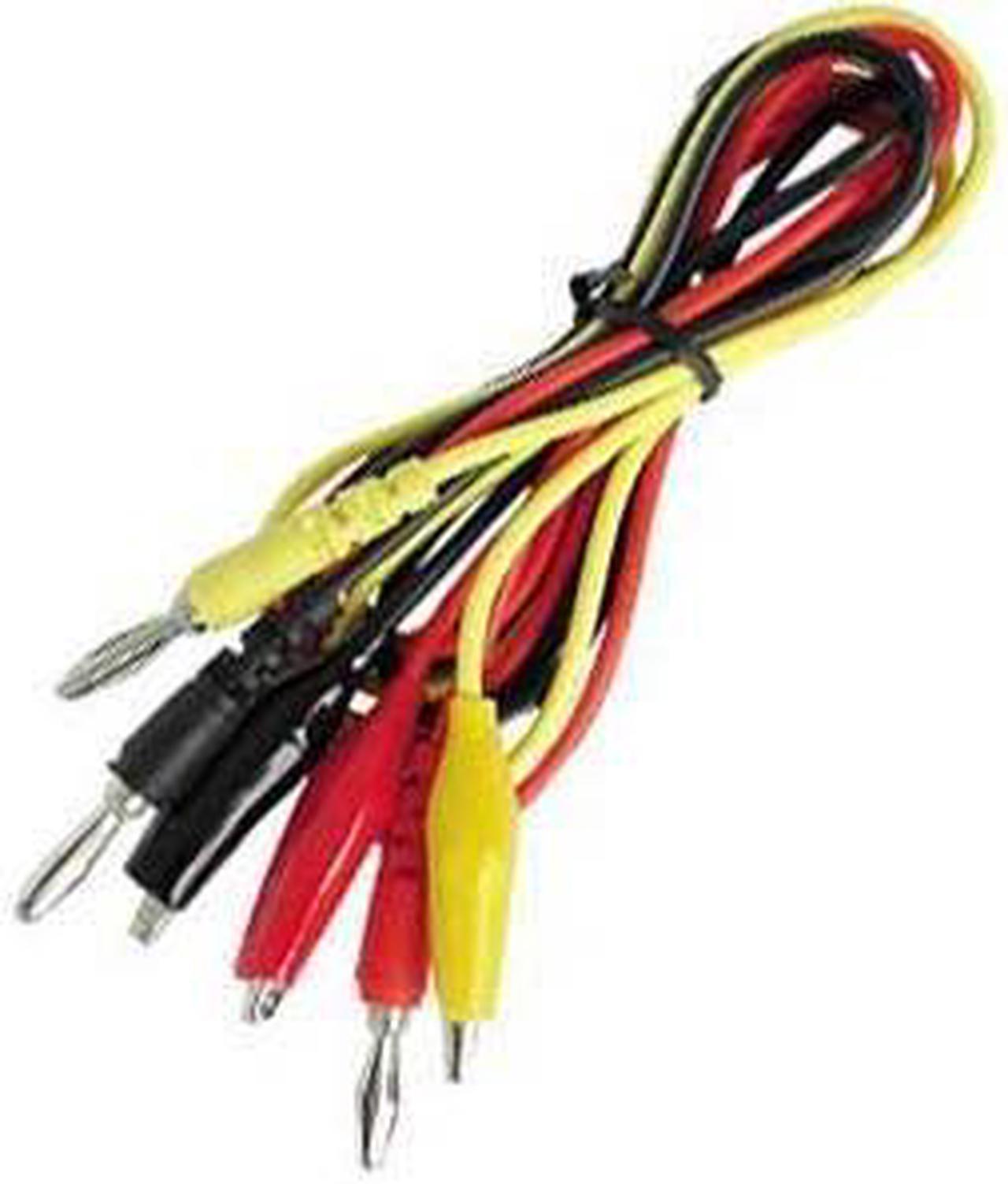 TLM3 - TEST LEAD SET W/ALLIGATOR CLIPS 3FT RED BLK AND YEL LEADS