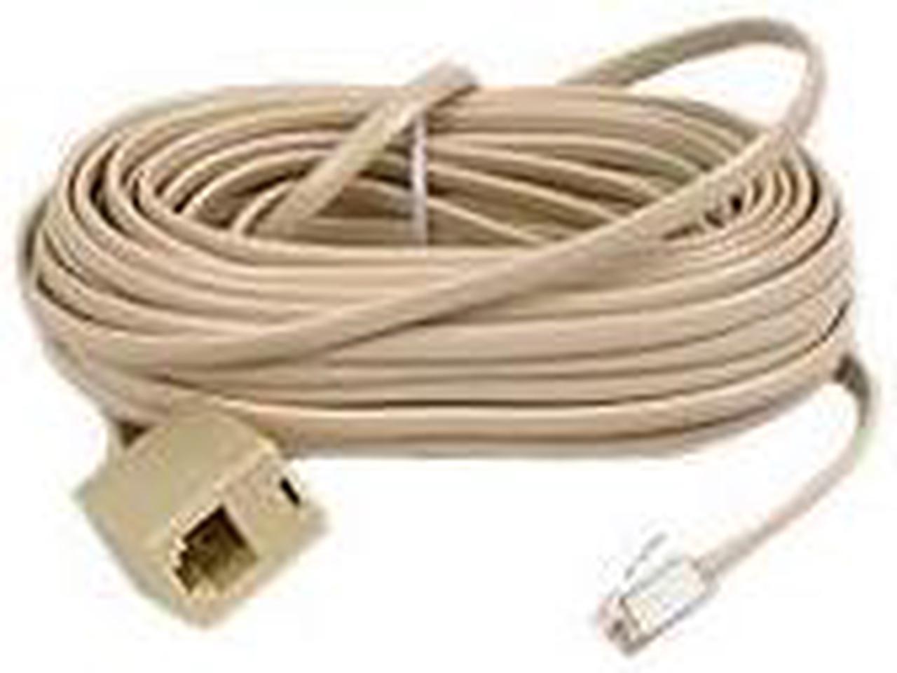 PA-102BC - MODULAR CABLE 6P4C M/F 25FT WHITE