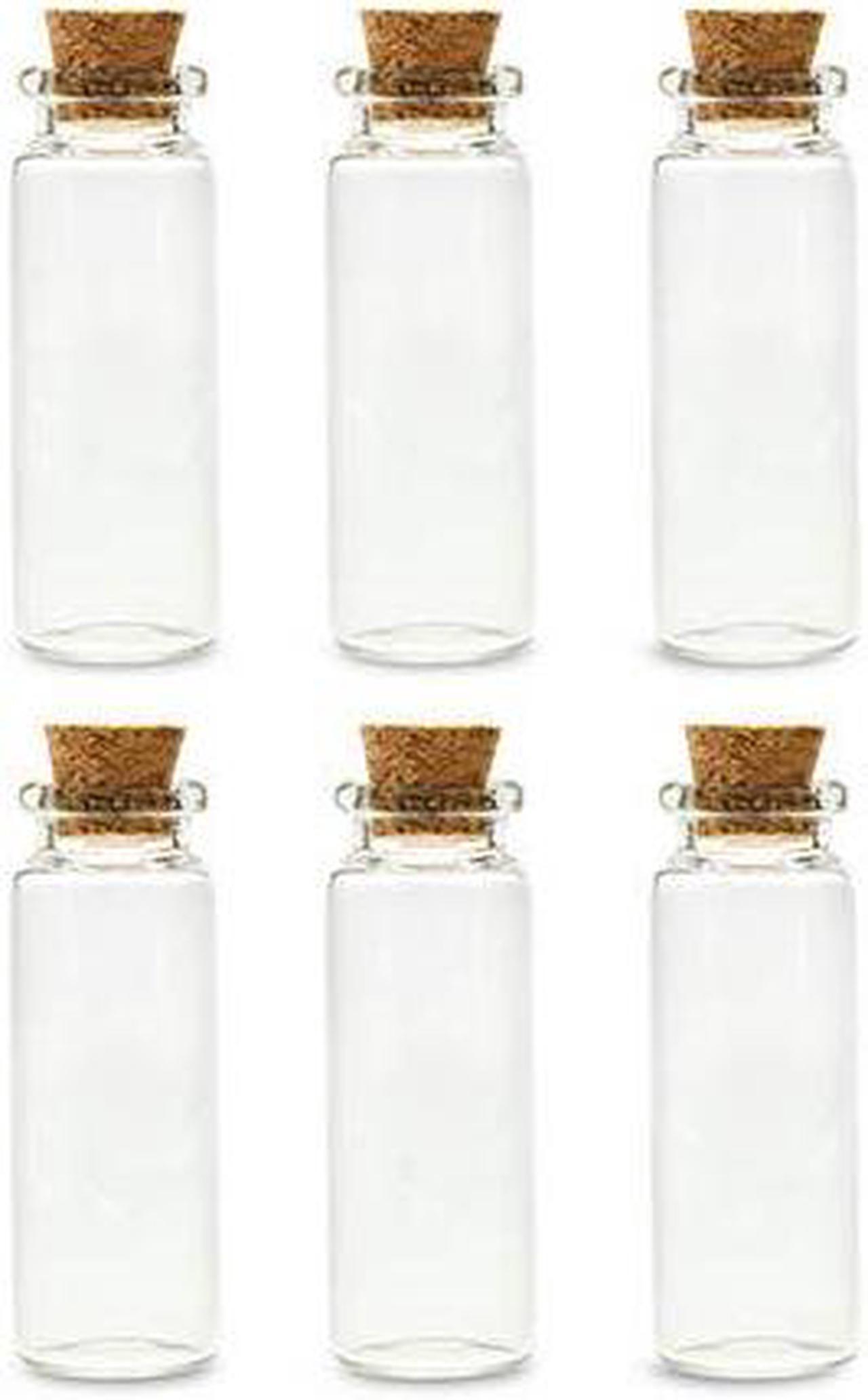 GB818 - BOTTLE CLEAR GLASS WITH CORK LID 12ML (6 pcs/pkg)