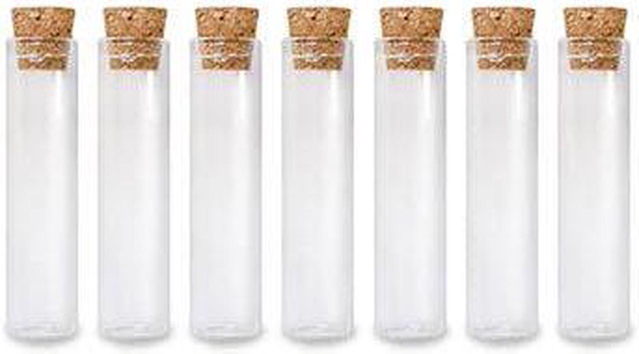 GB854 - VIALS CLEAR GLASS WITH CORK LID 12MMX55MM 4.5ML (7 pcs/pkg)