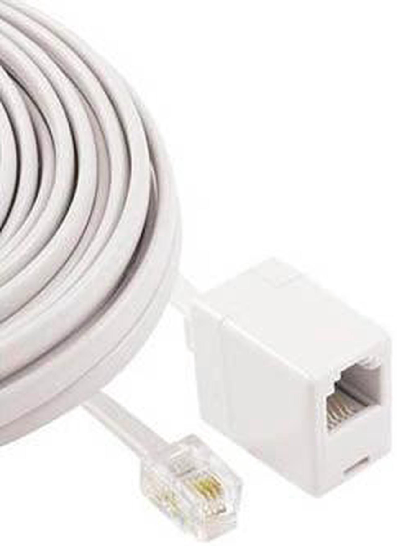 OA346WH - MODULAR CABLE 6P4C M/F 25FT WHITE