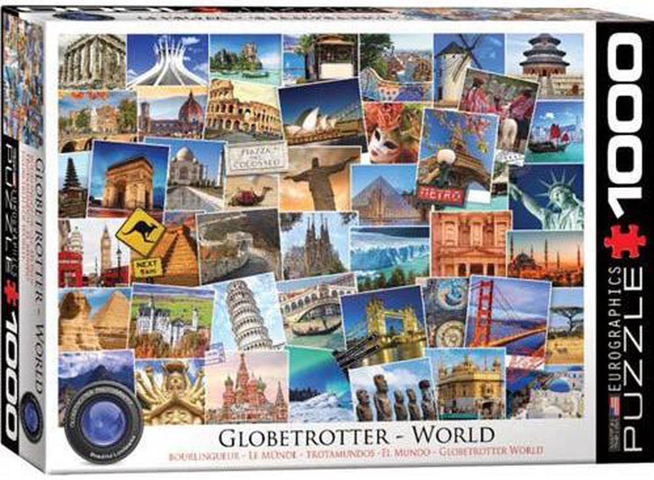 6000-0751 - PUZZLE GLOBETROTTER WORLD. JIGSAW 19.25 X26.6IN