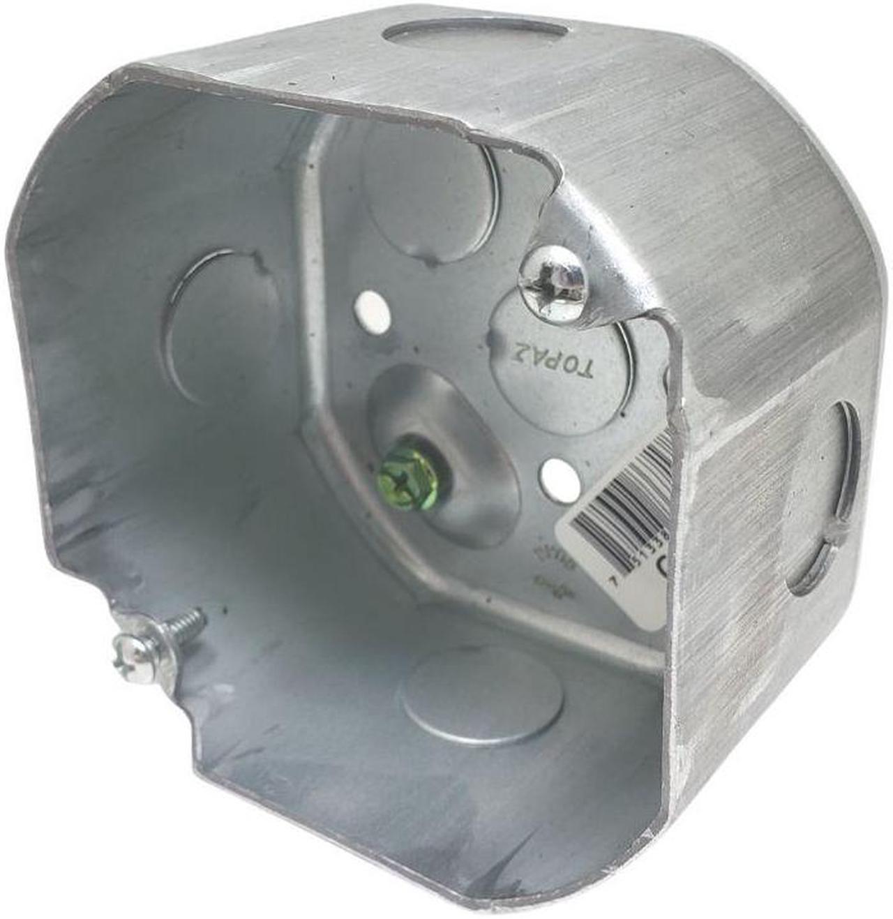 G4456 - ELECTRICAL BOX 4 INCH OCTAGON KNOCK OUTS 2-1/8 1NCH DEEP STEEL