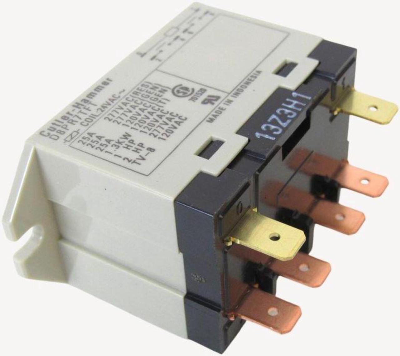 D8PR7TFT - RELAY AC 24V 2P1T 25A 6P QT CHMT NO 25A/277VAC