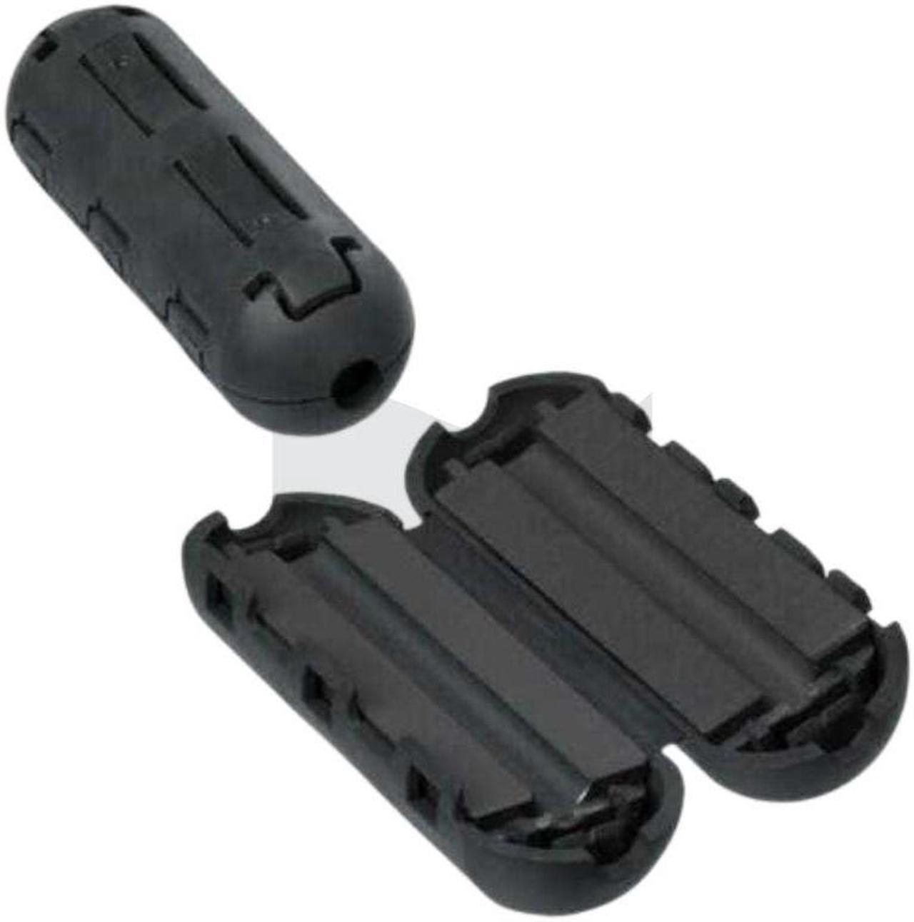 JBN-3091 - FERRITE CORE EMI SUPP 10MM ID 37MM LONG BLK CLIPON FOR CABLE