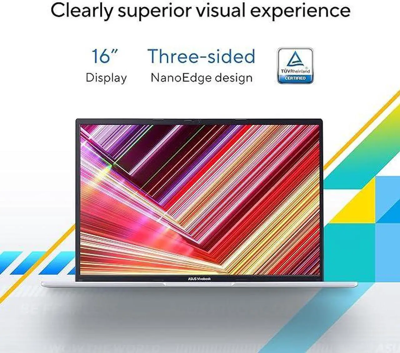 Alt view image 3 of 7 - ASUS Vivobook 16 WUXGA Laptop, Intel Core i5-1235U, Intel Iris Xe Graphics, 16GB Memory, 512GB SSD, Cool Silver, F1605ZA-AS56